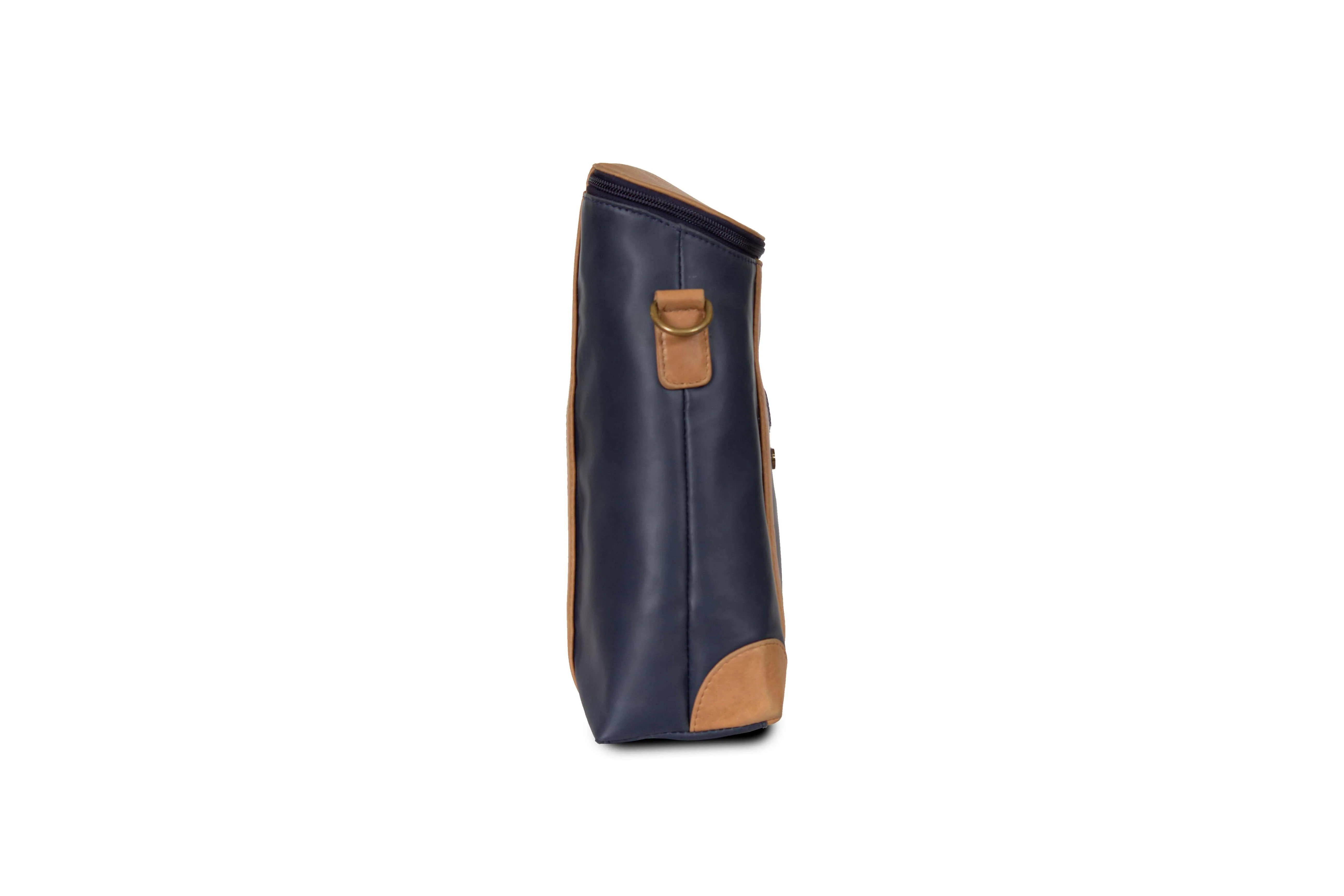 Sling Bag Genuine Leather Blue & Brown - Image 5
