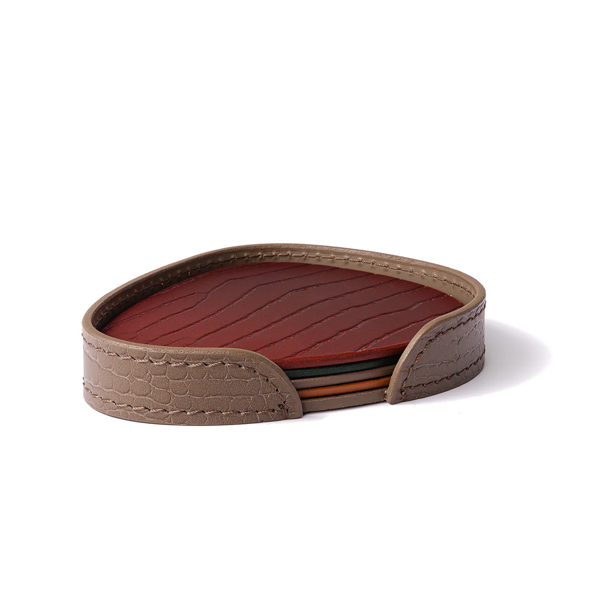 Sterling Coasters Set Abstract Shape Multicolor Taupe - Image 4