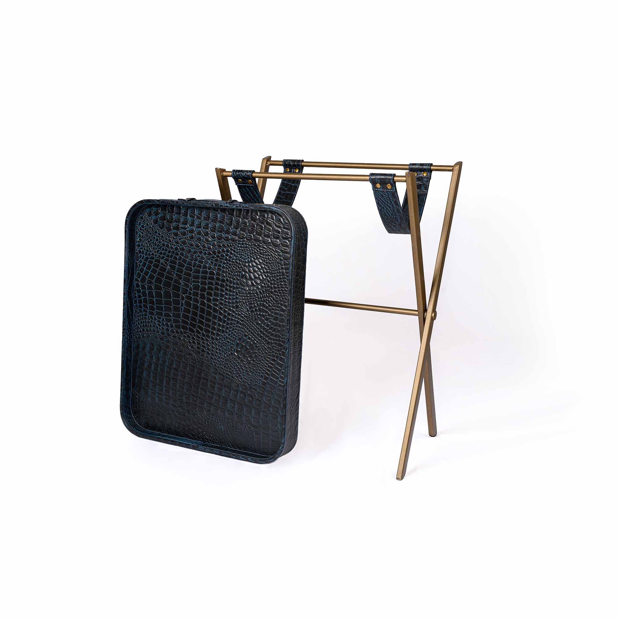 Tray On Stand Croco Blue - Image 3