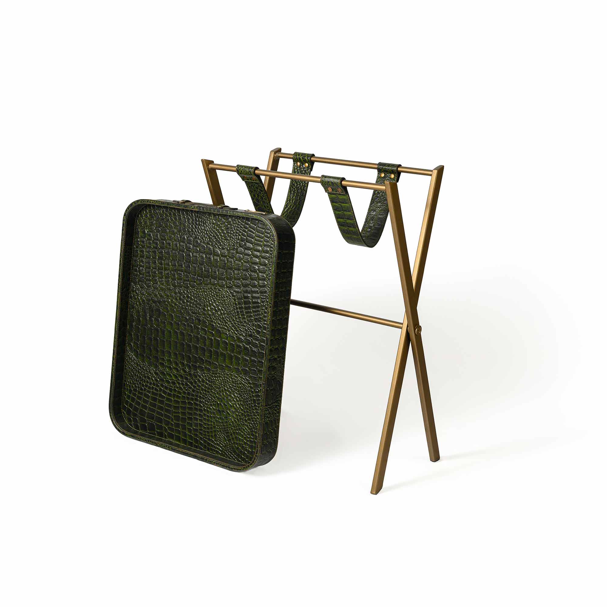 Tray On Stand Croco Green - Image 3