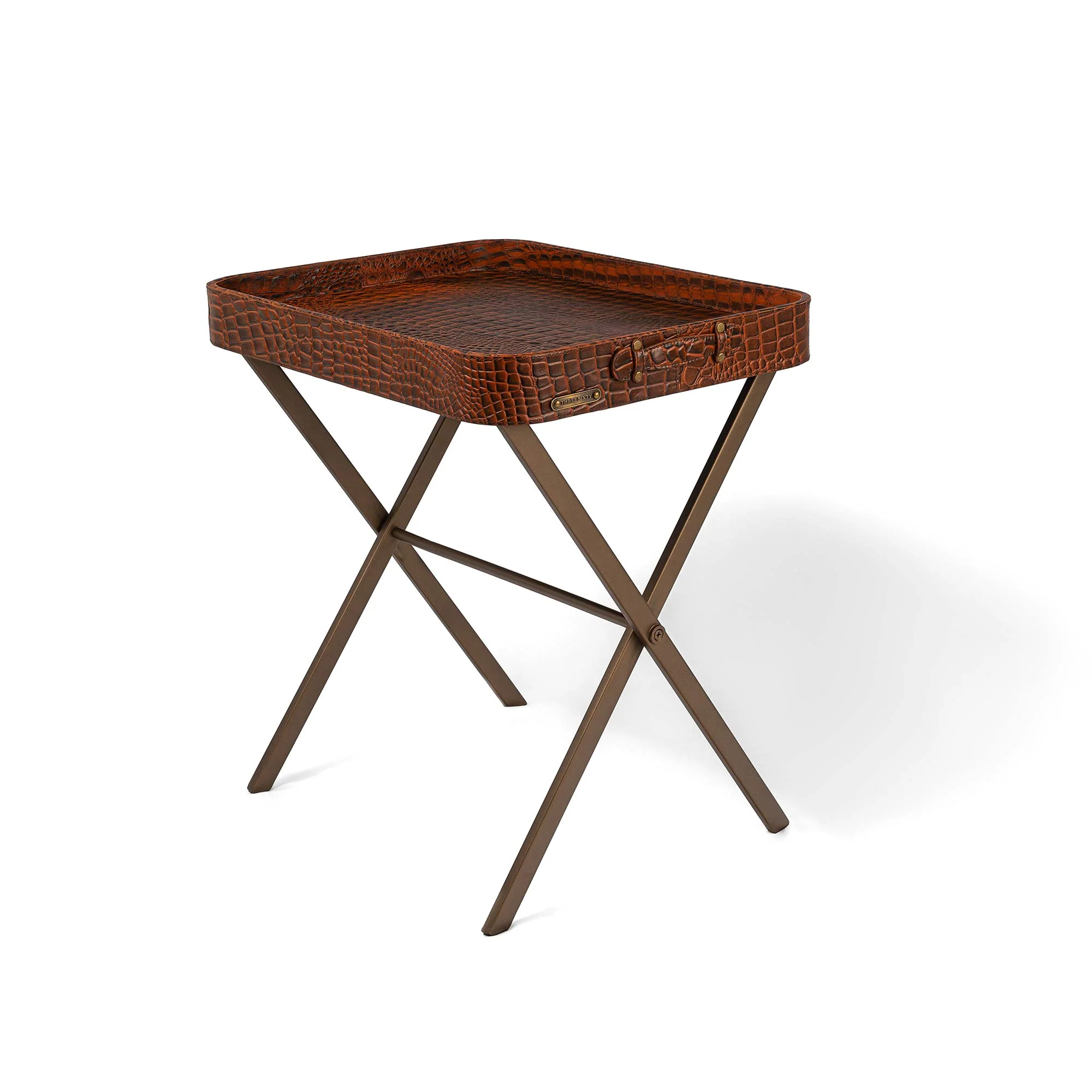 Tray On Stand Croco Tan - Image 4