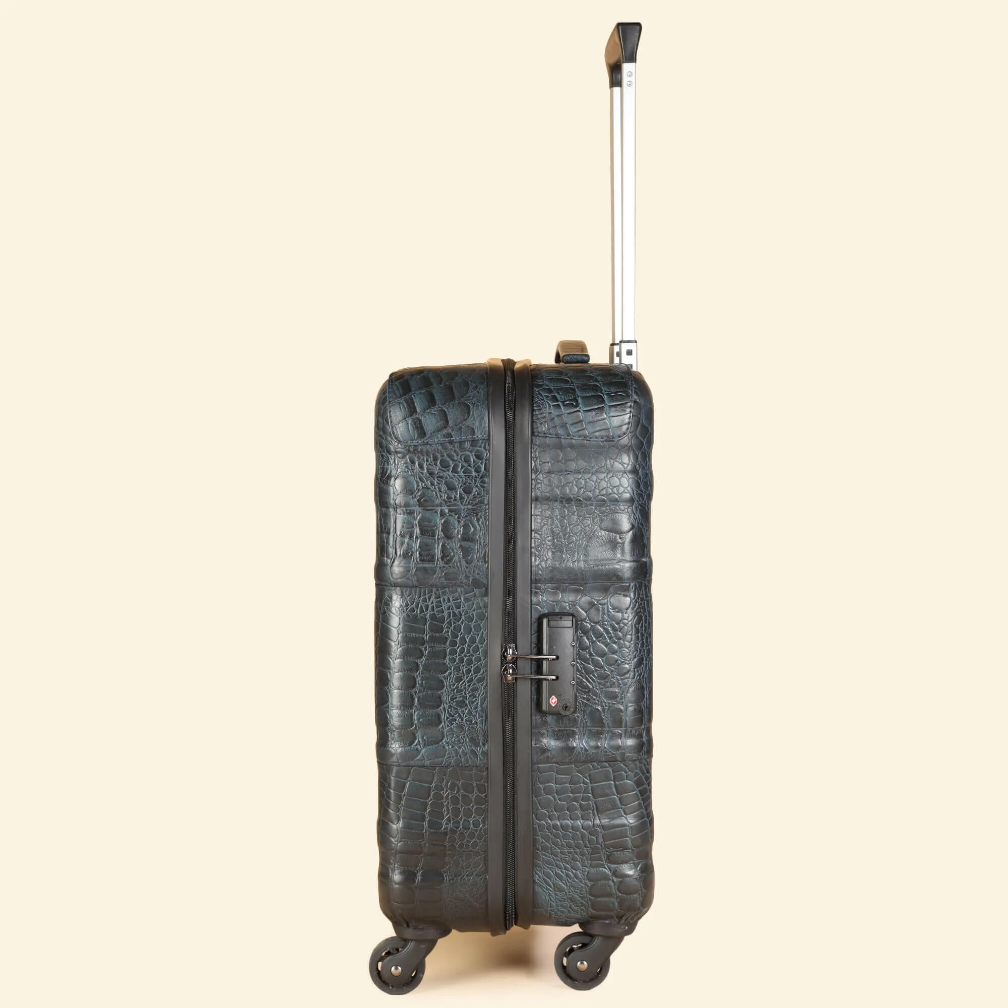 Trolley Bag Premium Quality Genuine Croco Leather Blue - Image 3