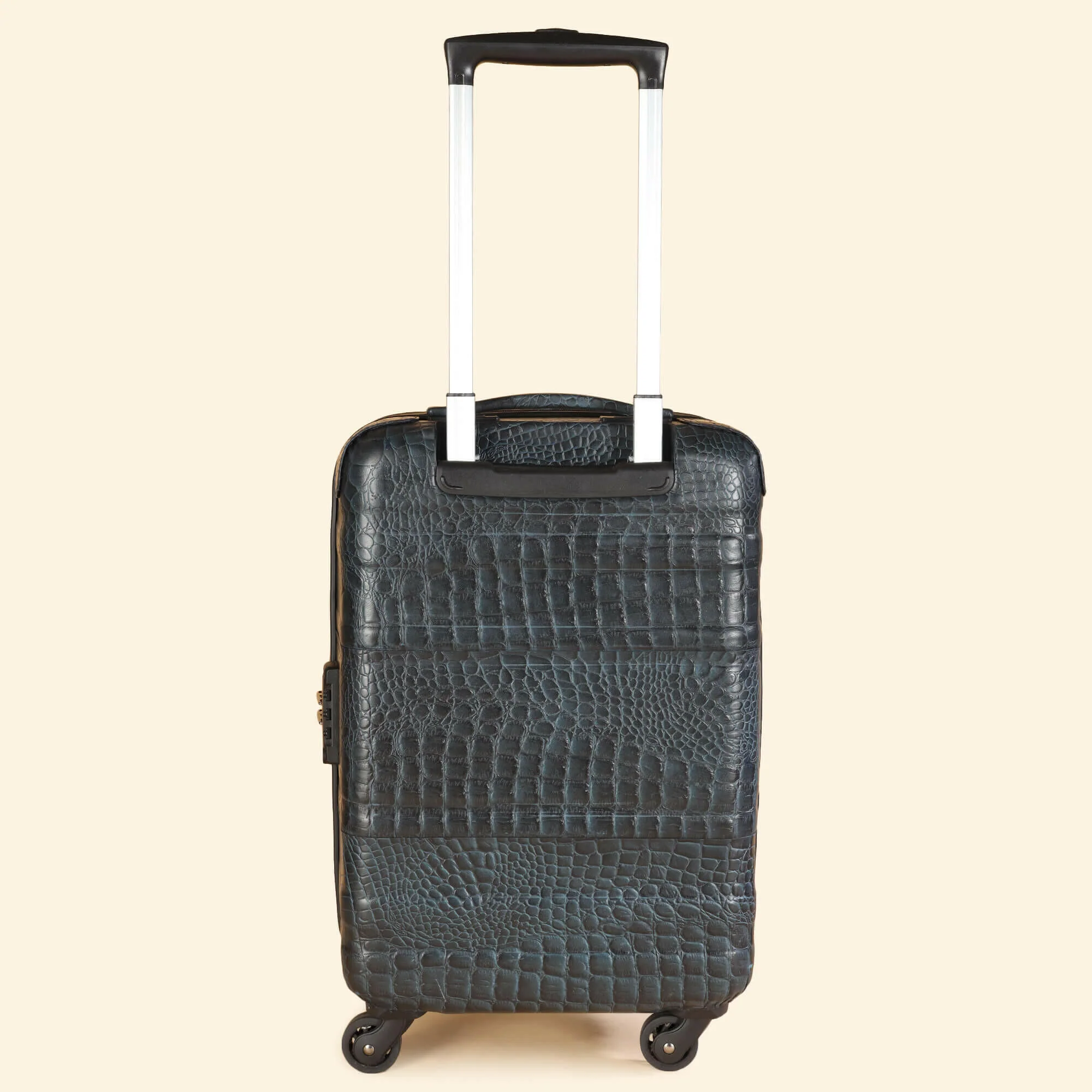 Trolley Bag Premium Quality Genuine Croco Leather Blue - Image 4