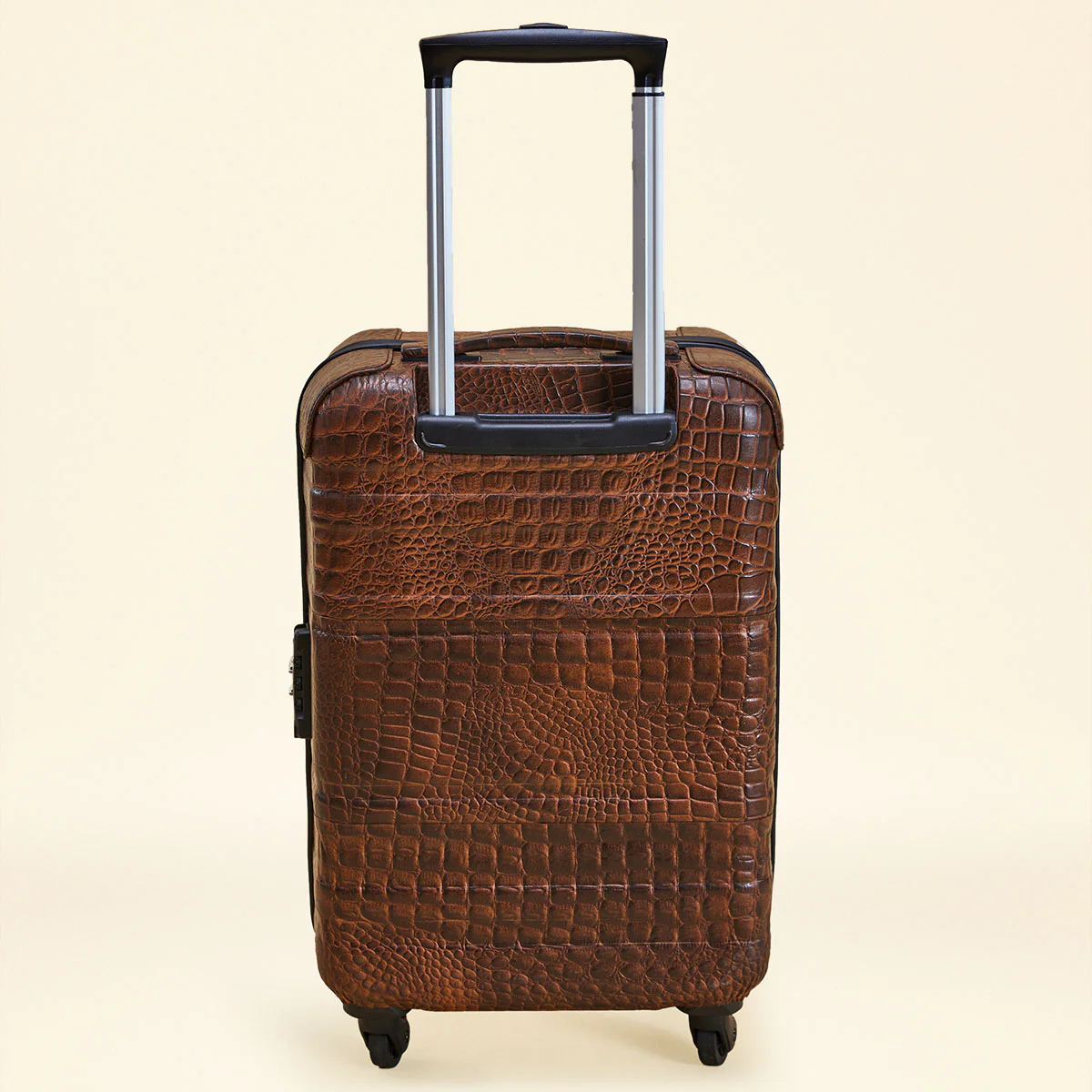 Trolley Bag Premium Quality Genuine Croco Leather Tan - Image 4