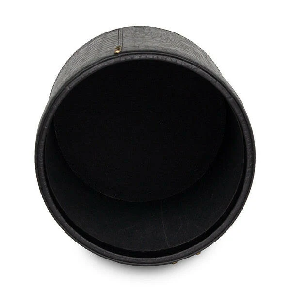Eden Waste Bin In Genuine Croco Leather Black - Image 3