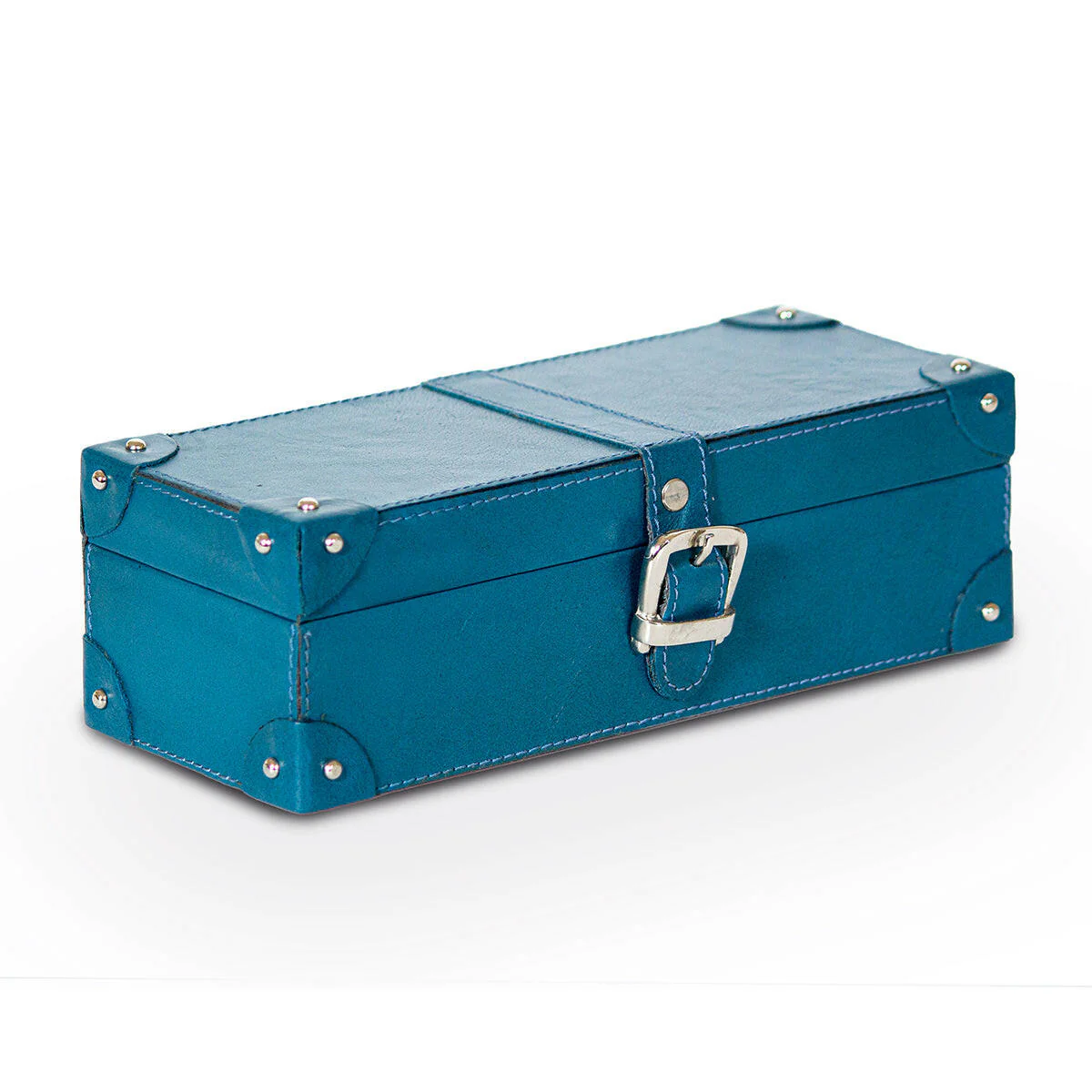 Watch Box of 4 Waxy Leather - Blue - Image 4