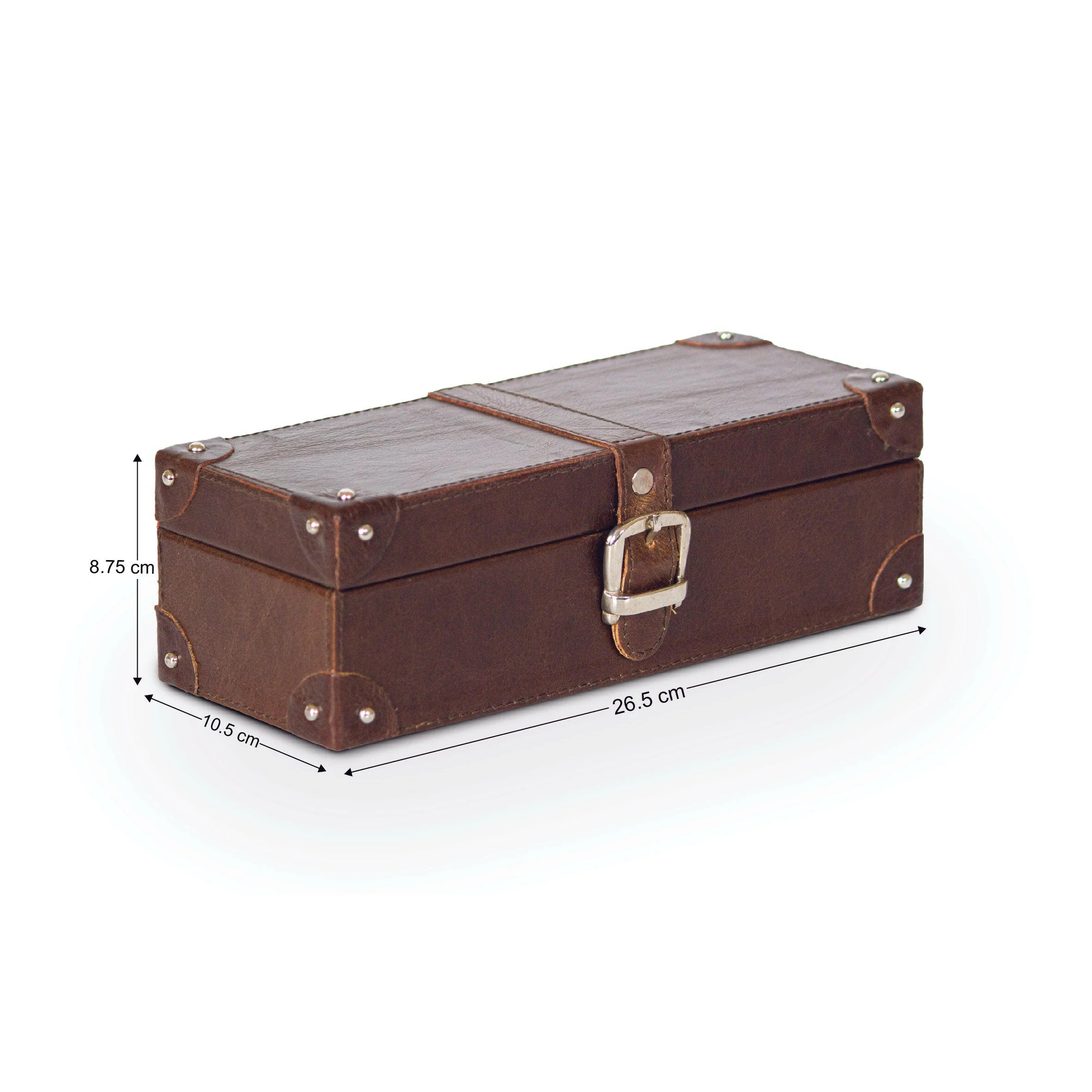 Watch Box of 4 Waxy Leather - Brown - Image 5