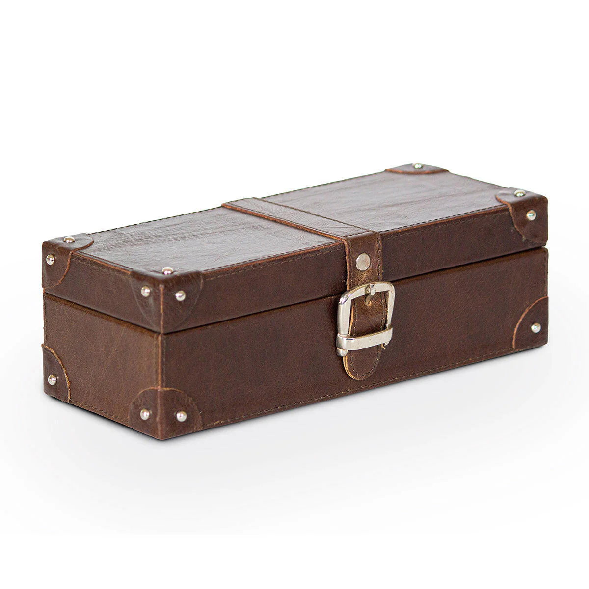 Watch Box of 4 Waxy Leather - Brown - Image 6