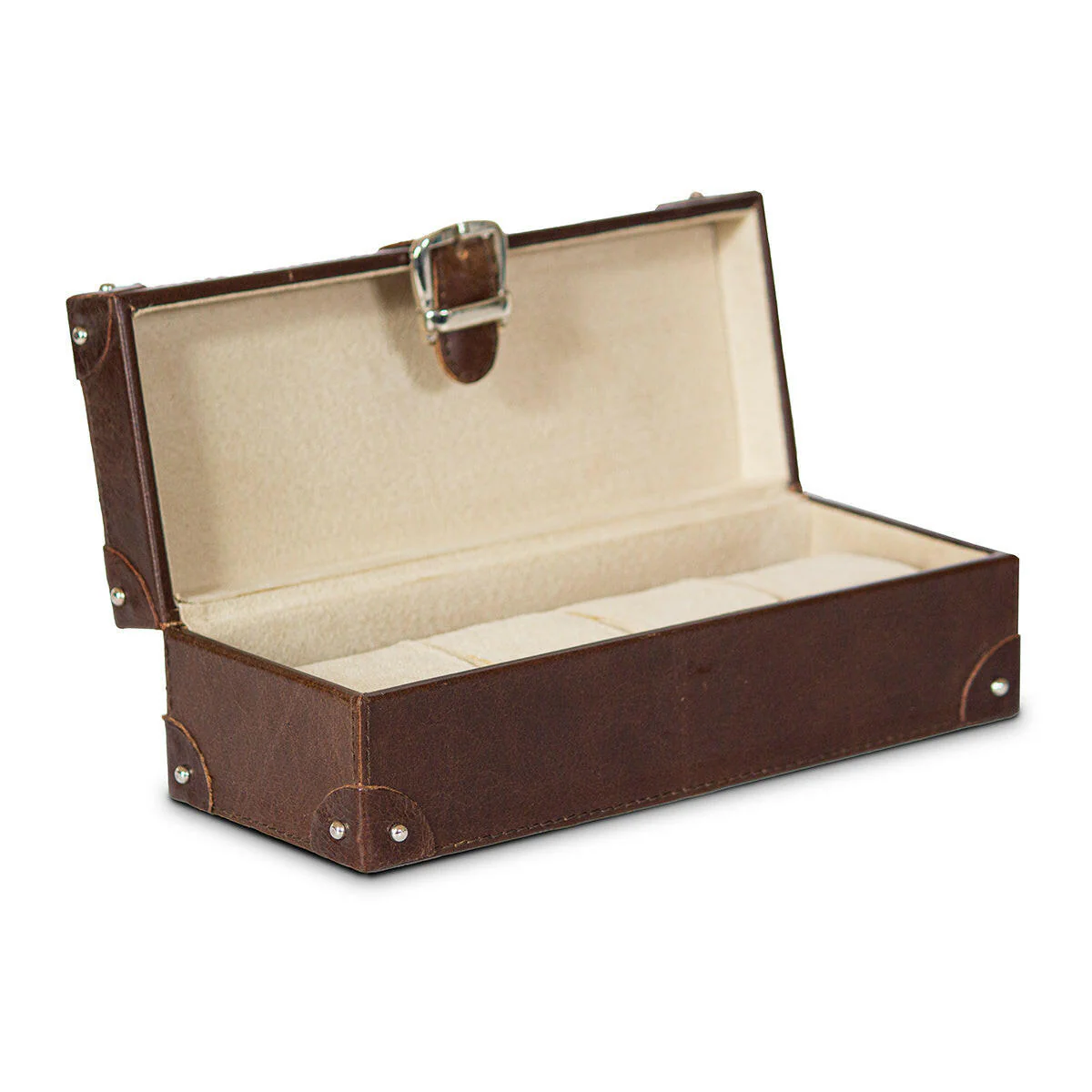 Watch Box of 4 Waxy Leather - Brown - Image 7
