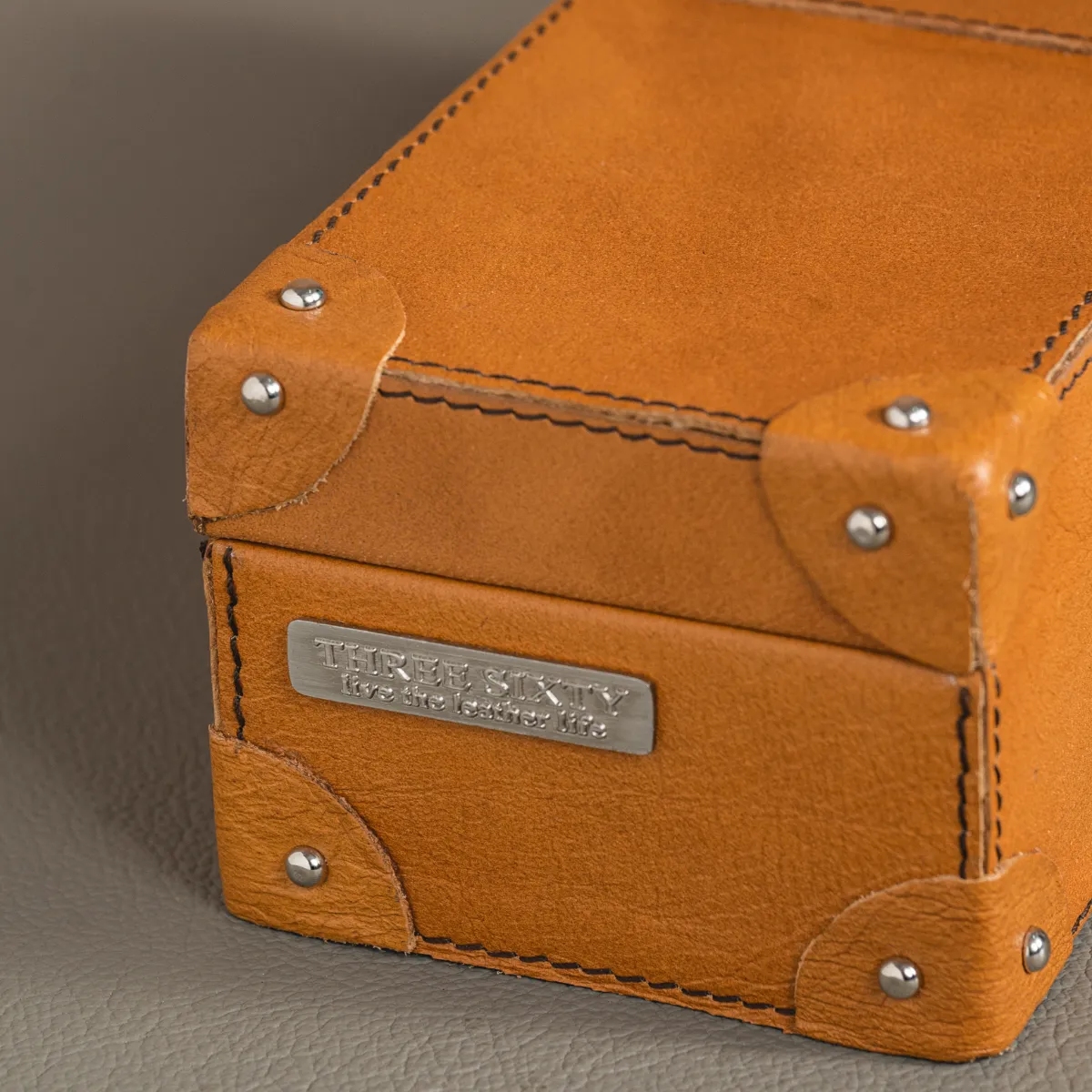 Watch Box of 4 Waxy Leather - Tan - Image 3