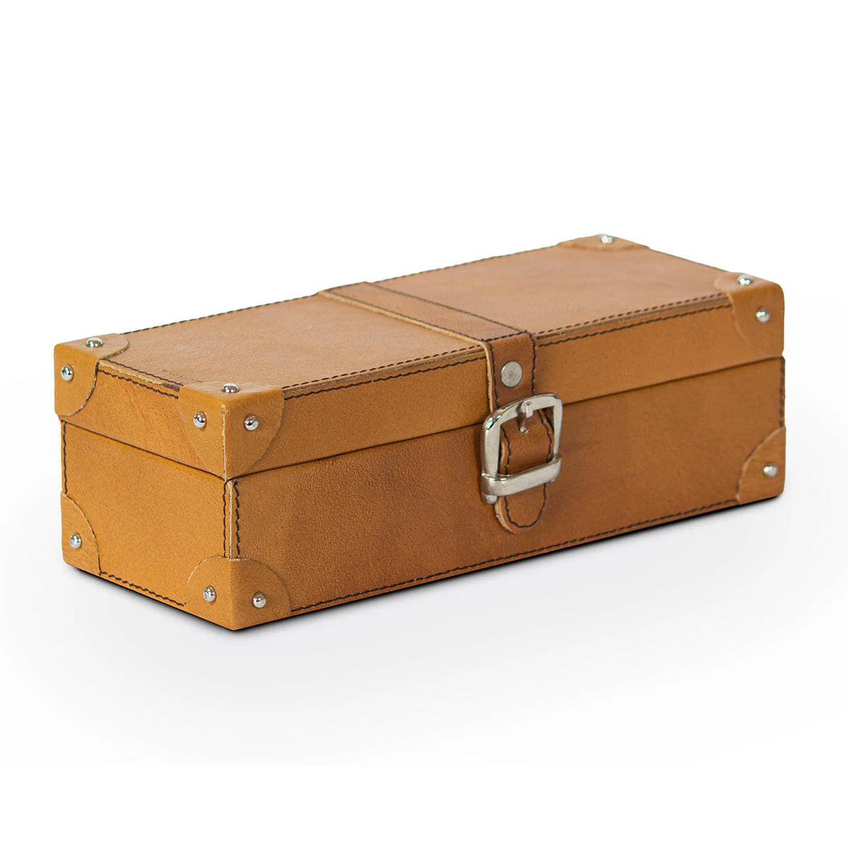 Watch Box of 4 Waxy Leather - Tan - Image 6