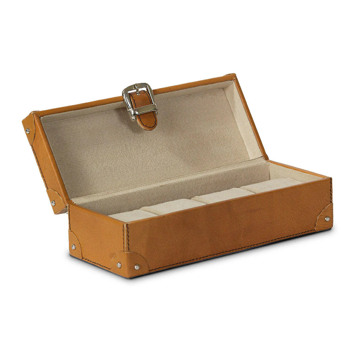 Watch Box of 4 Waxy Leather - Tan - Image 7