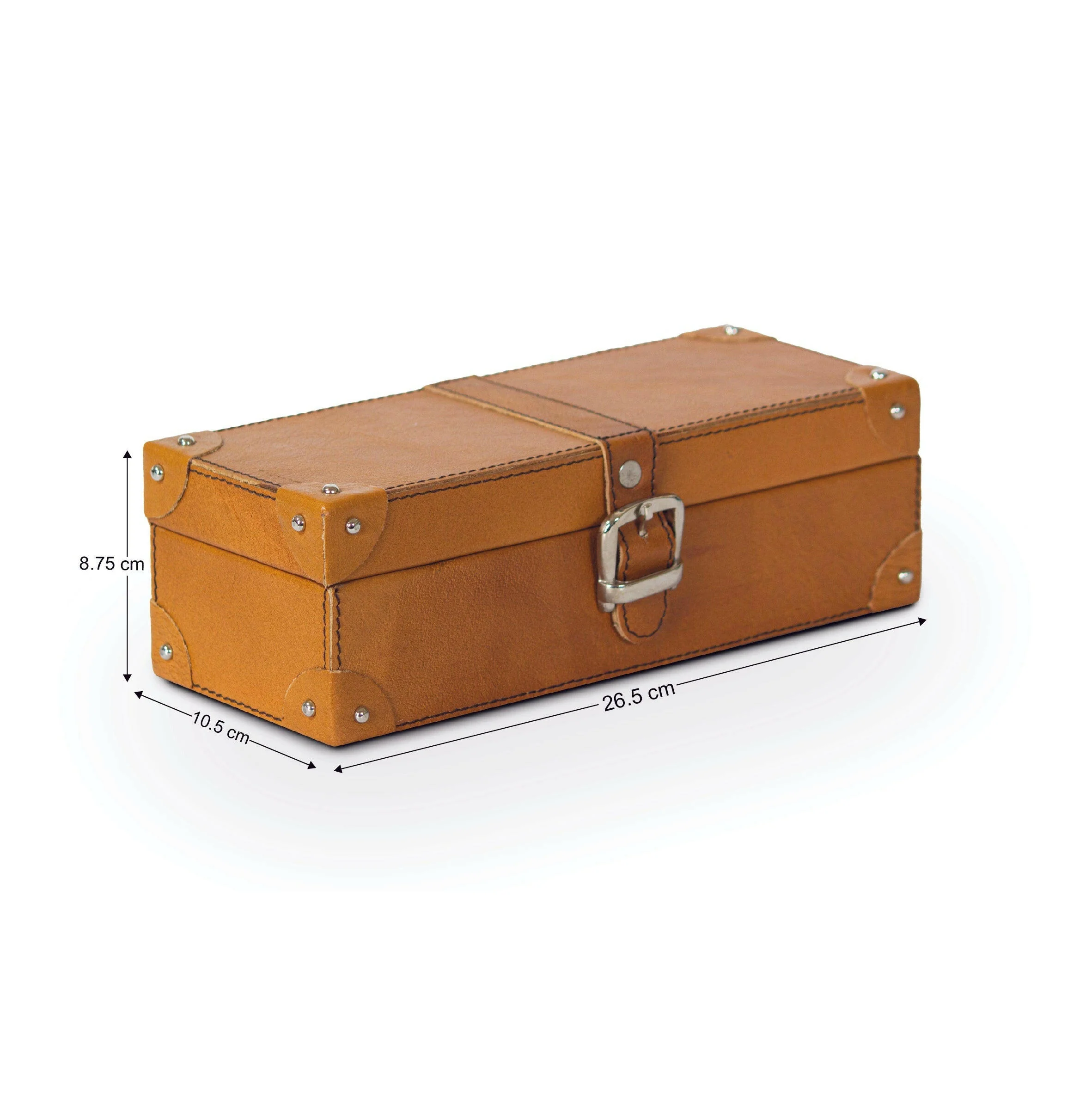 Watch Box of 4 Waxy Leather - Tan - Image 8