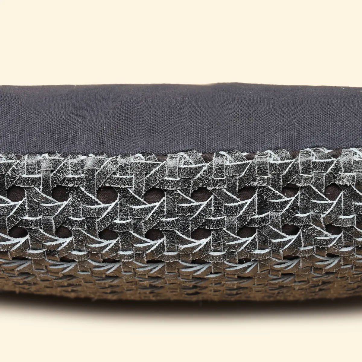 Weave Texture Leather Cushion-Grey - Image 4