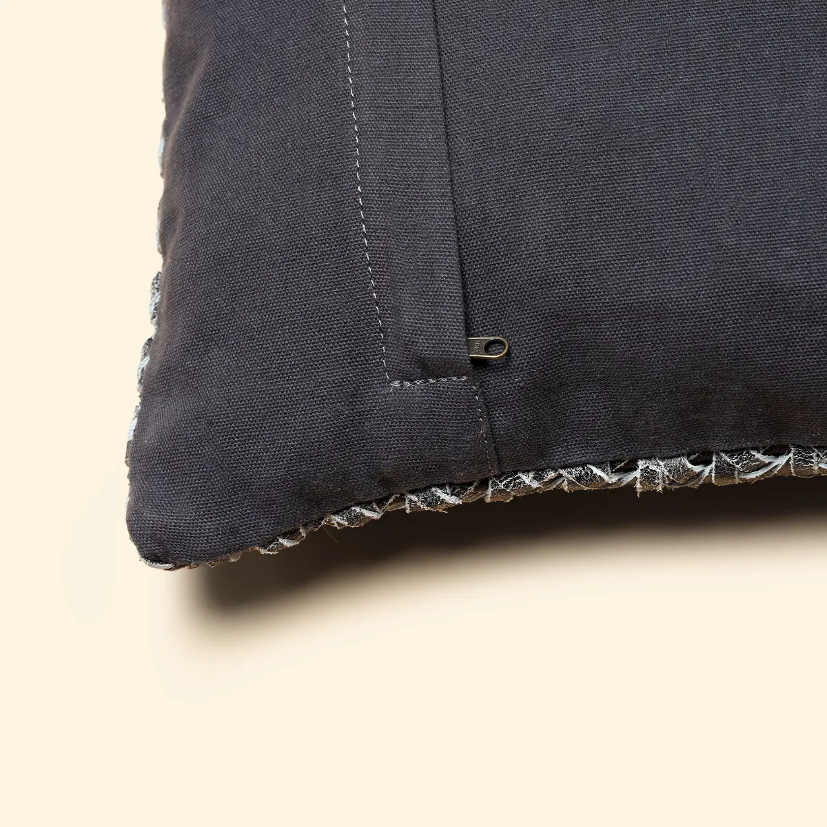 Weave Texture Leather Cushion-Grey - Image 5