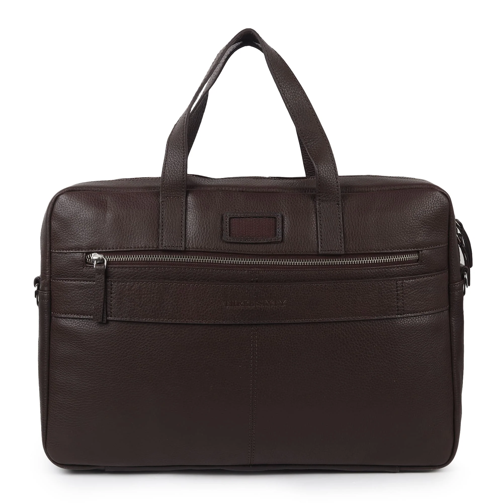 Weston 16 Inch Leather Laptop Bag Brown - Image 4